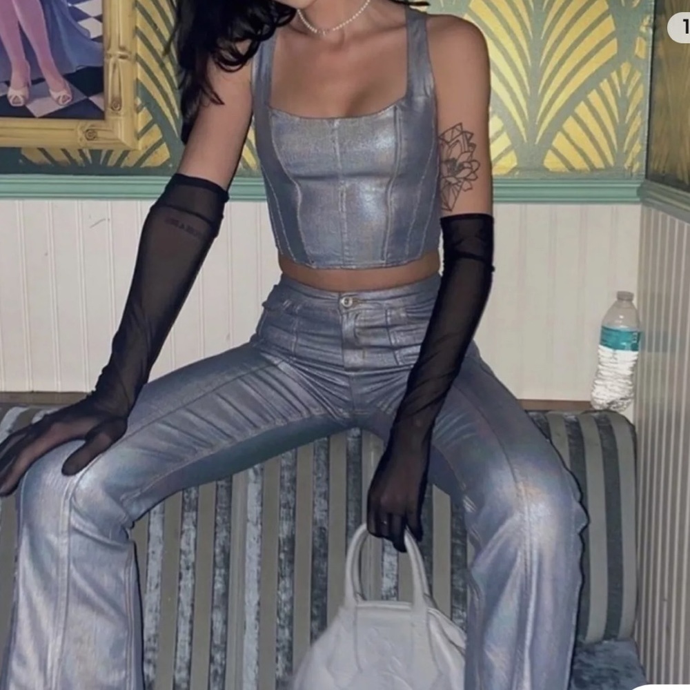 I AM GIA Metallic Flare Jean